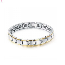 Alta polonês Pulseira de saúde pulseira magnética de Tungstênio para homens banhado a ouro de jóias por atacado